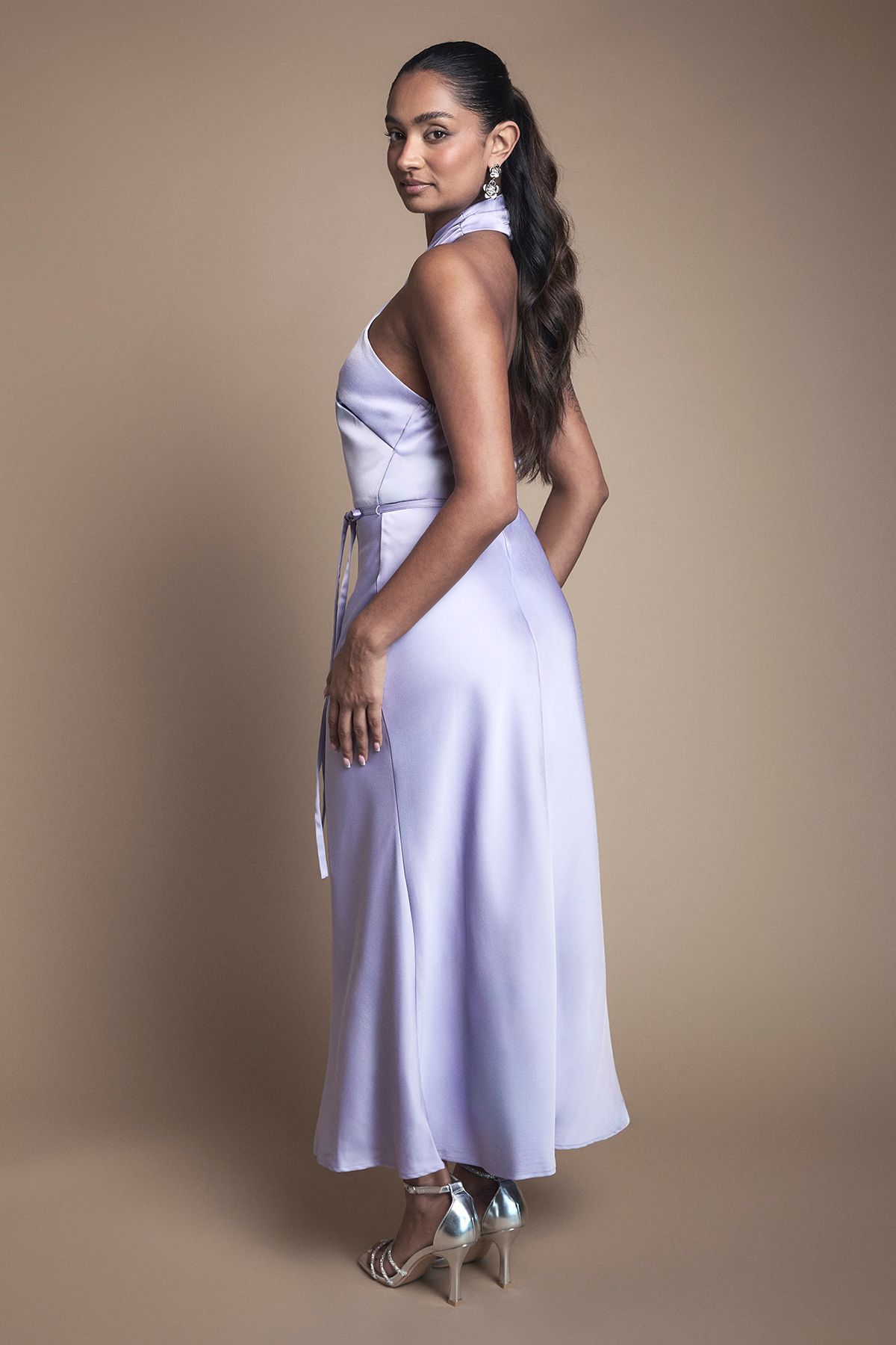 Cross Front Halterneck Bridesmaid Dress - Image 4