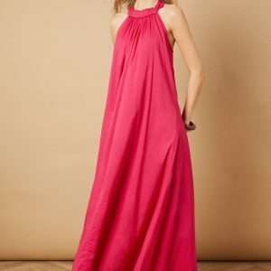 Halterneck Maxi Smock Dress