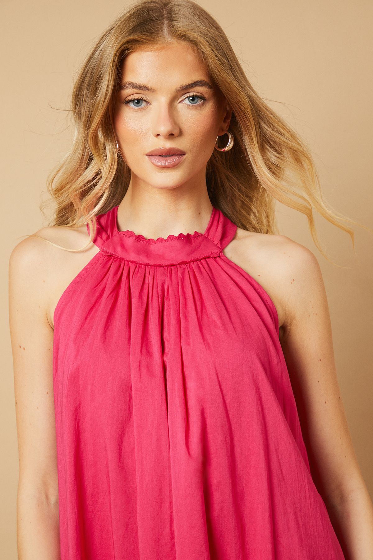 Halterneck Maxi Smock Dress - Image 3