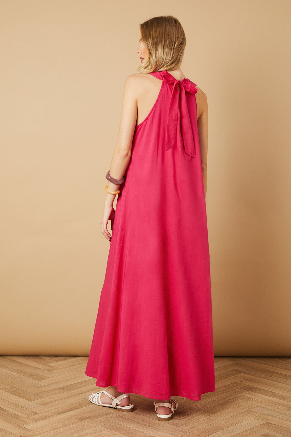 Halterneck Maxi Smock Dress - Image 4