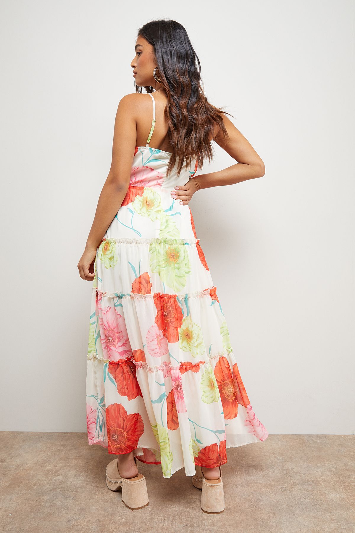 Petite Rosette Detail Halterneck Midi Dress - Image 3