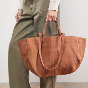 Jas Suede Tote Bag With Multi Handles