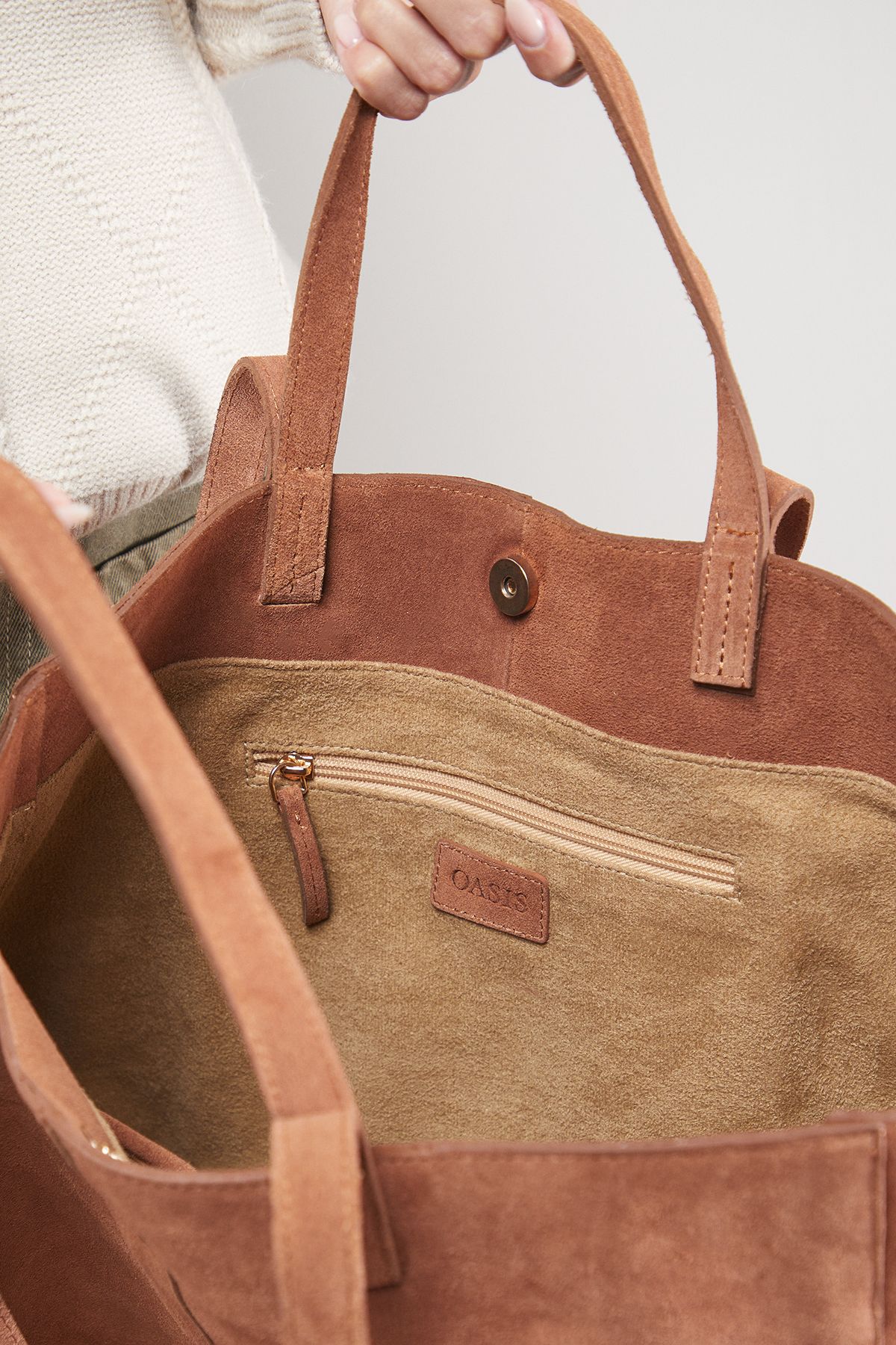 Jas Suede Tote Bag With Multi Handles - Image 4