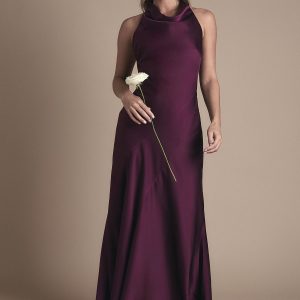 Oasis by Coast Cowl Halterneck Satin Maxi Bridesmaid Dress