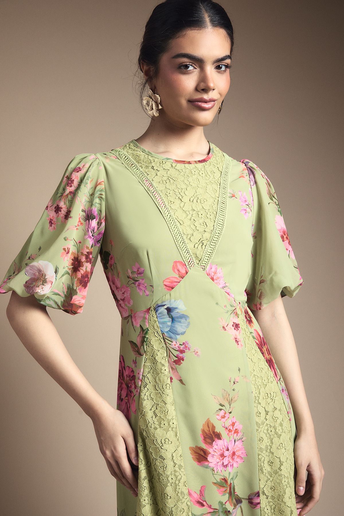Lace Fit and Flare Midi Dress - Image 2