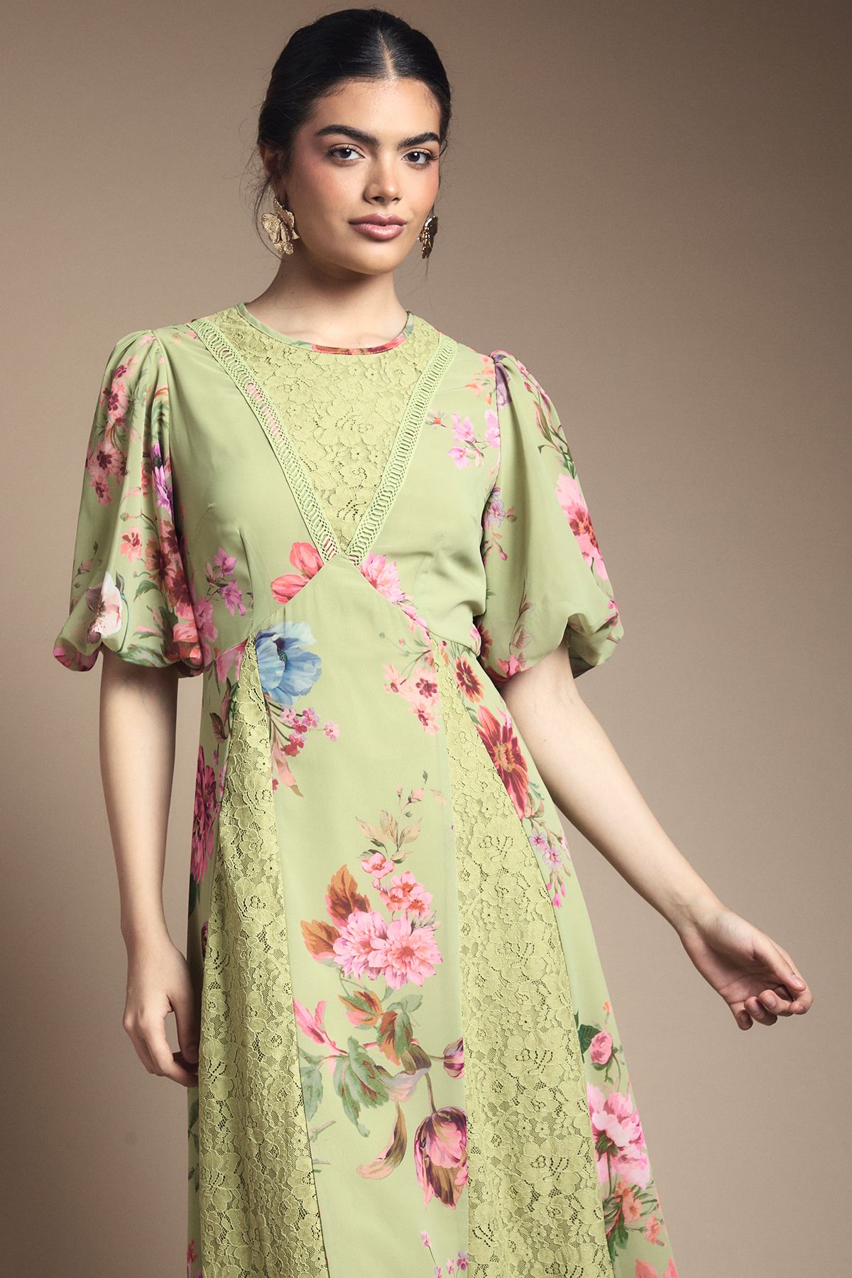 Lace Fit and Flare Midi Dress - Image 4
