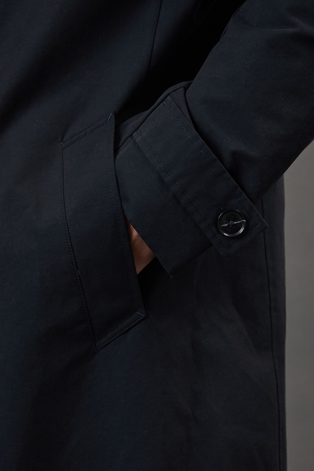 Navy Smart Funnel Neck Mac - Image 5