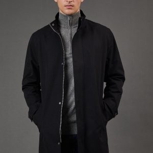Black Smart Funnel Neck Mac