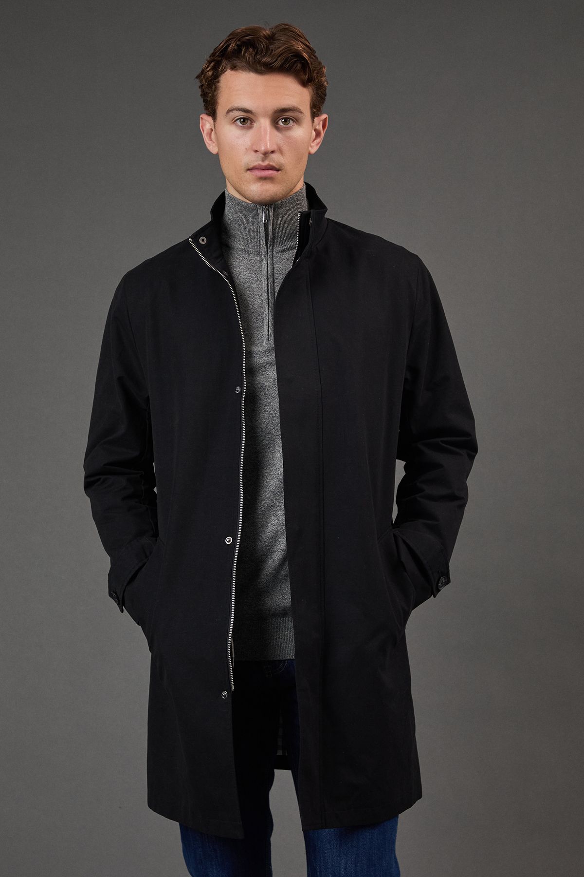 Black Smart Funnel Neck Mac