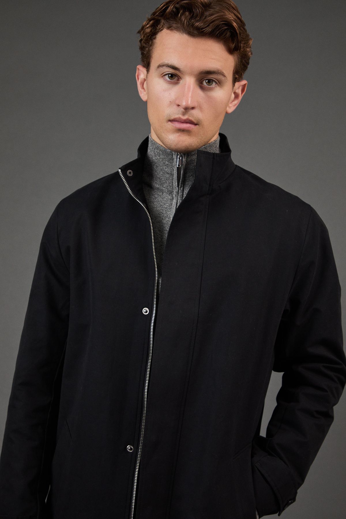 Black Smart Funnel Neck Mac - Image 4