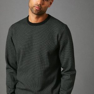 Patterned Crew Neck Jumper