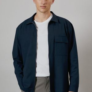 Burton 1904 Navy Zip Through Overshirt