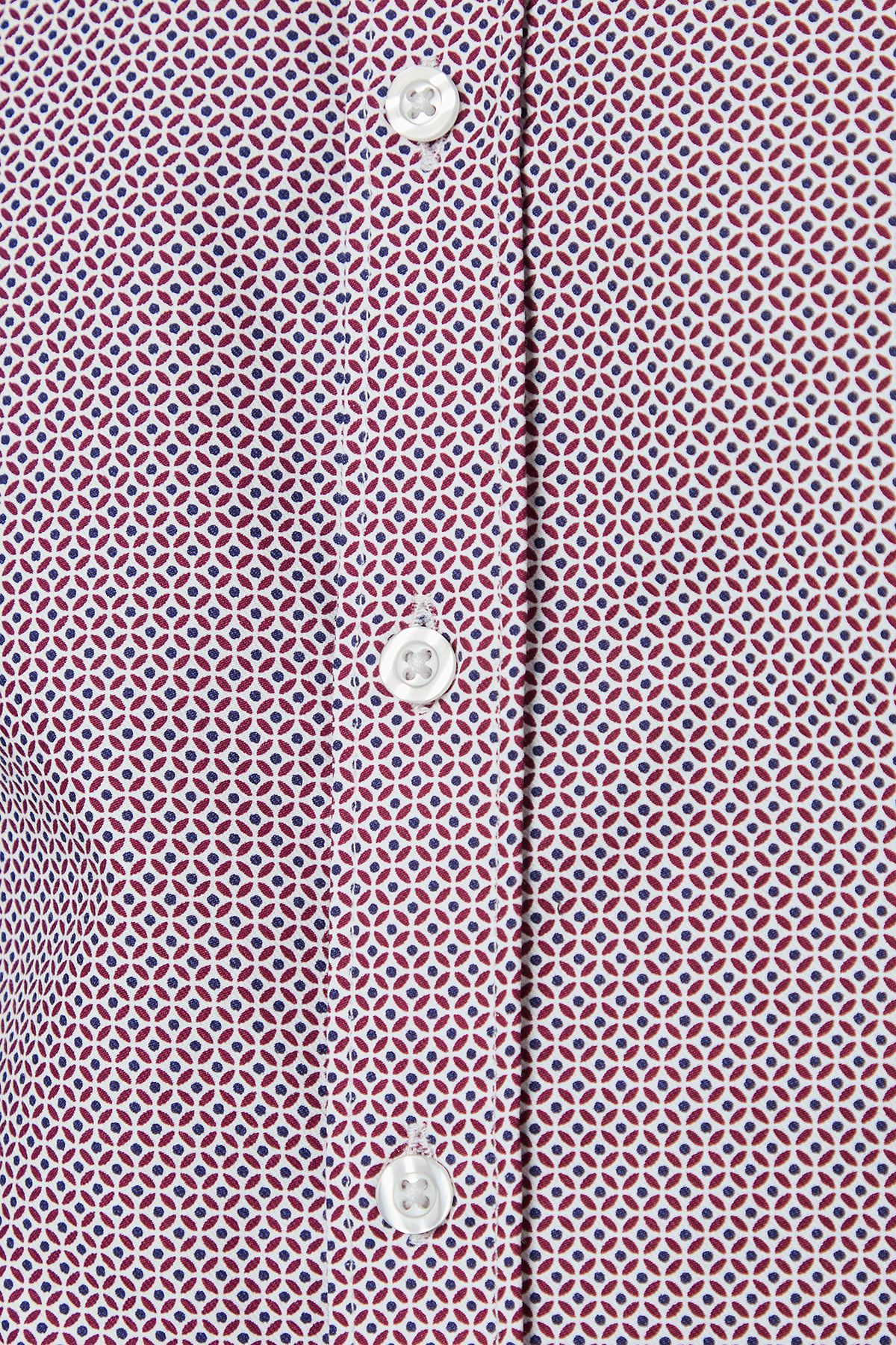 Burgundy Mosaic Print Short Sleeve Shirt - Image 5