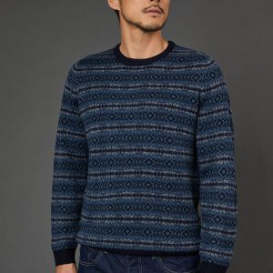 Navy All Over Festive Pattern Christmas Jumper