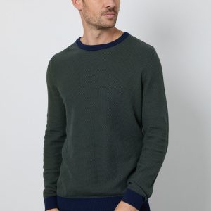 Green Birdseye Crew Neck Jumper