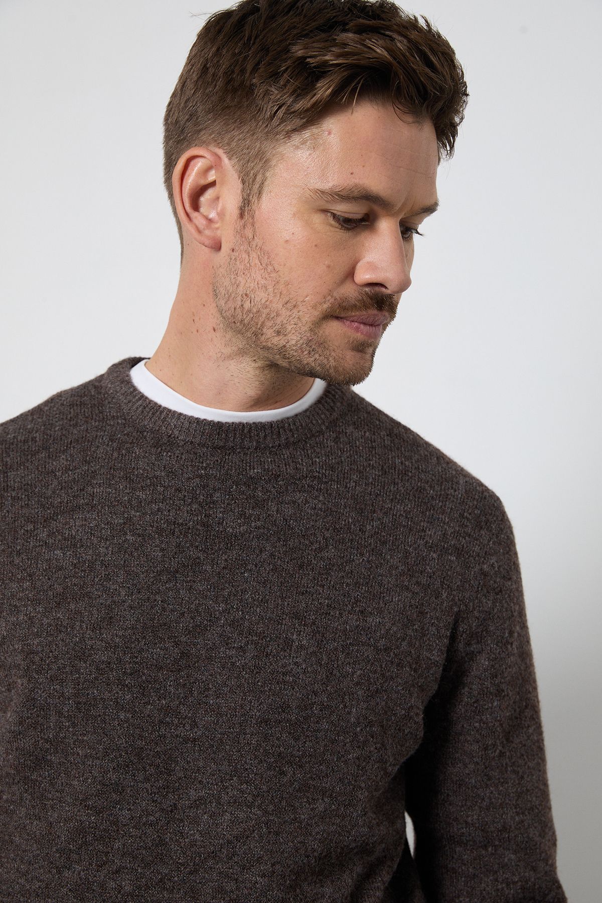 Brown Soft Crew Neck Jumper - Image 2