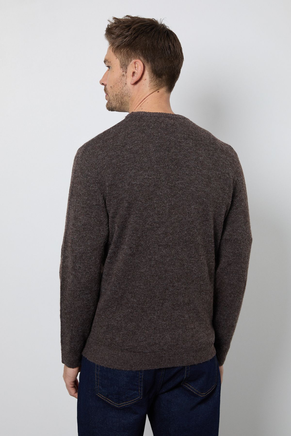 Brown Soft Crew Neck Jumper - Image 3