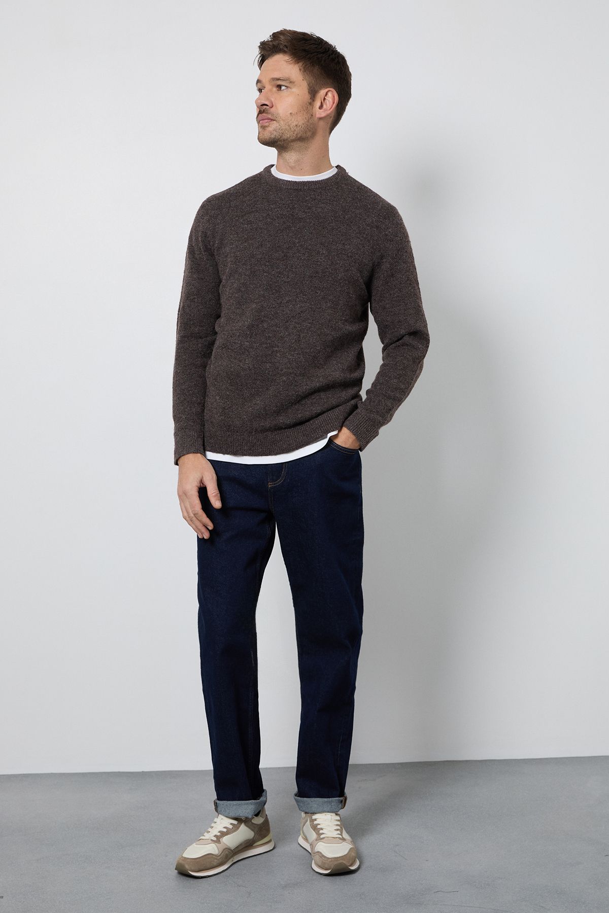 Brown Soft Crew Neck Jumper - Image 4