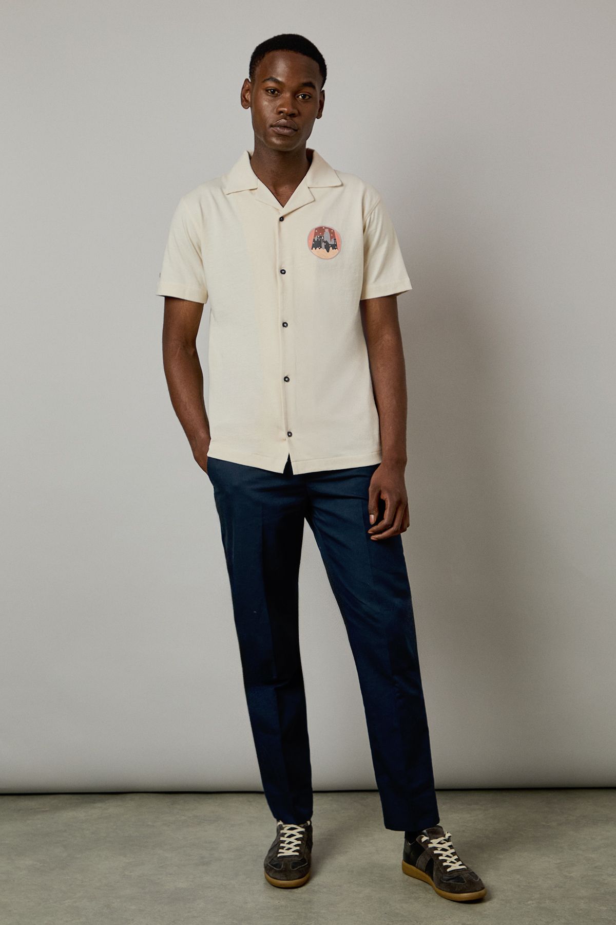 Cream Sunrise Logo Short Sleeve Shirt - Image 2