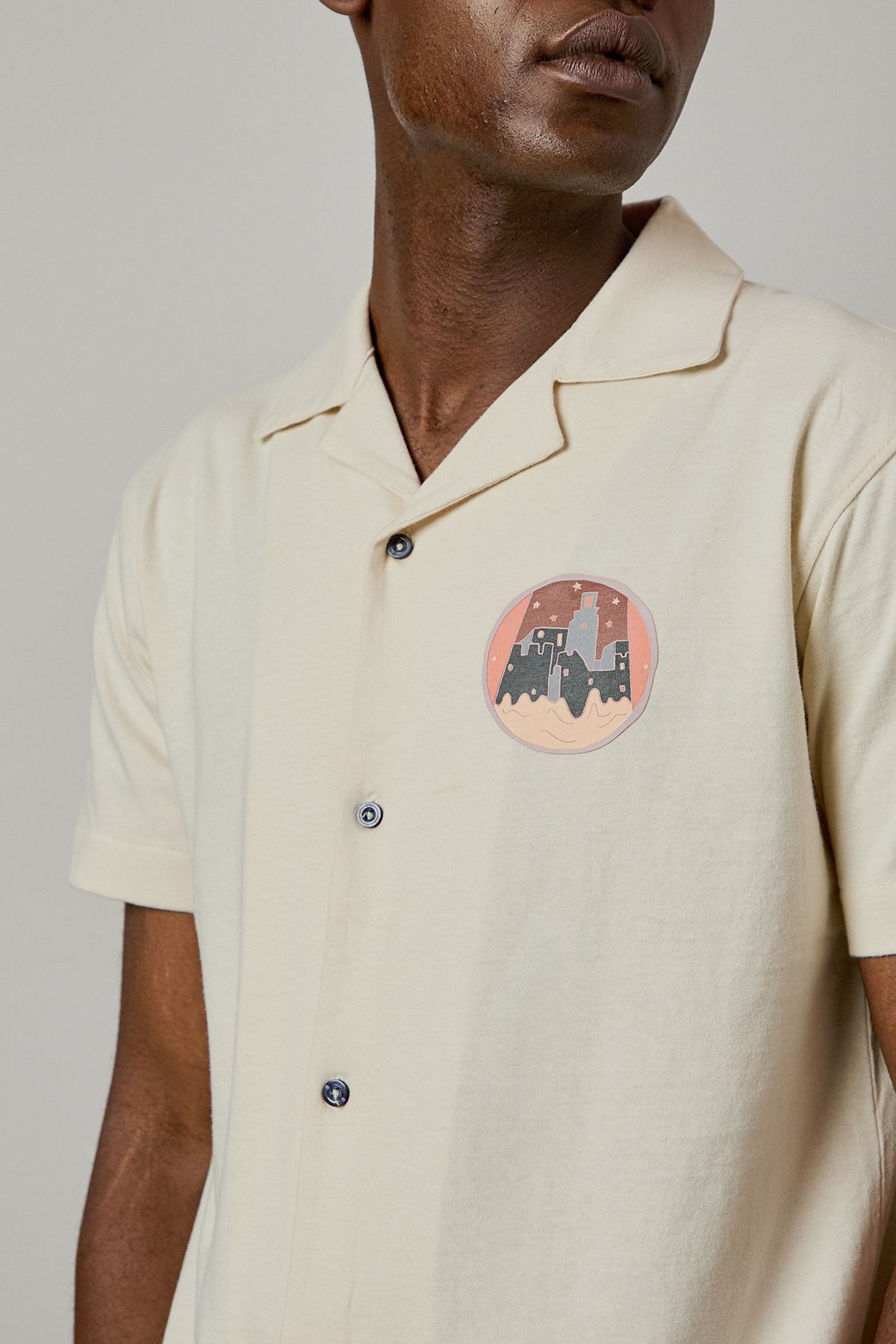Cream Sunrise Logo Short Sleeve Shirt - Image 5