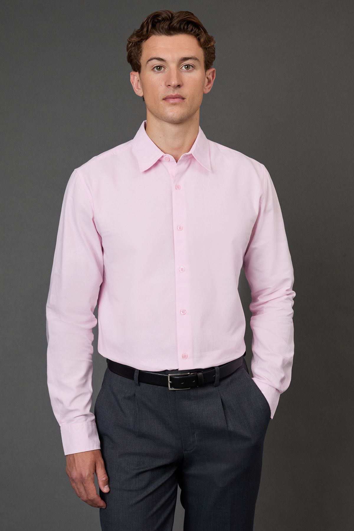 Pink Oxford Long Sleeve Shirt