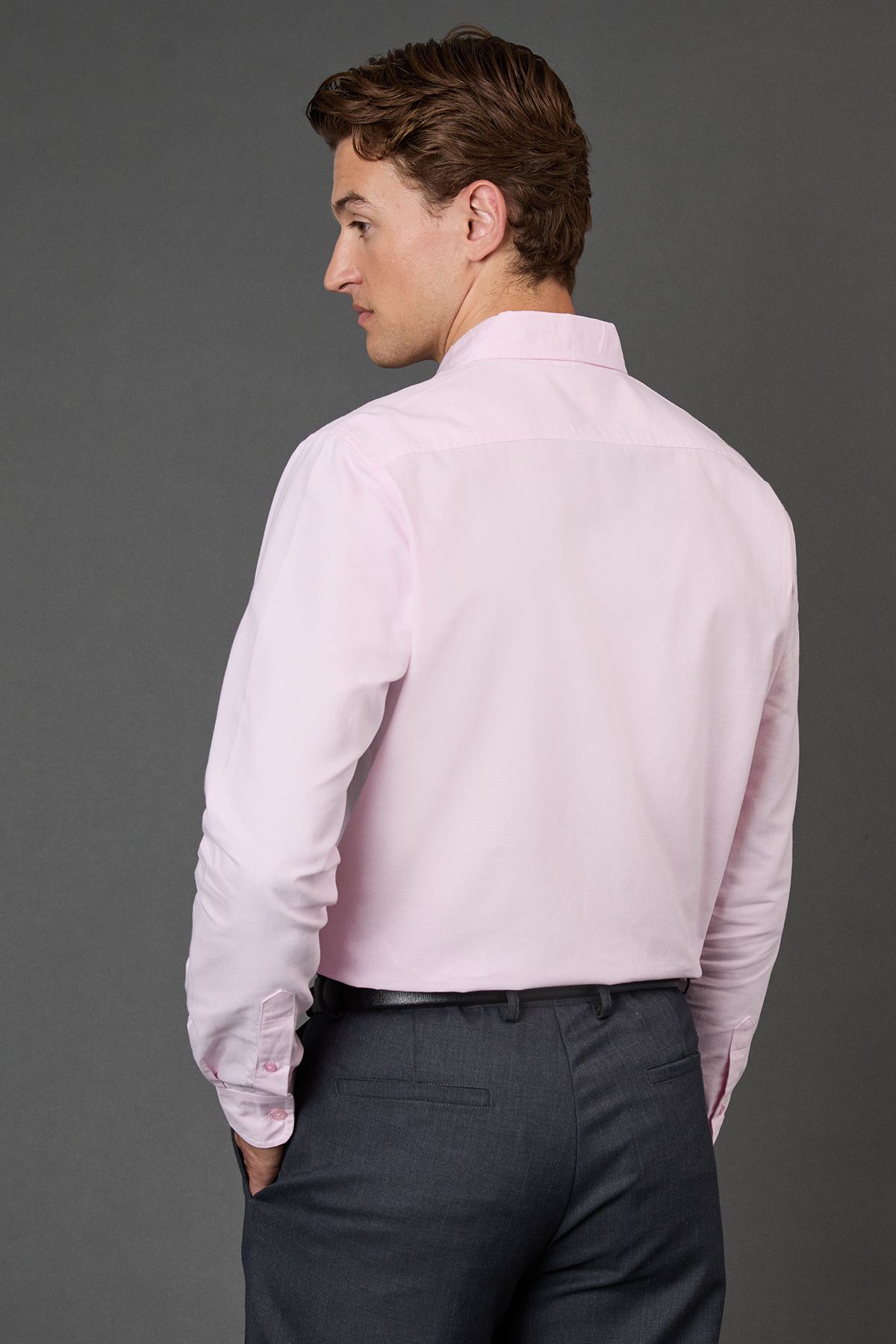 Pink Oxford Long Sleeve Shirt - Image 3
