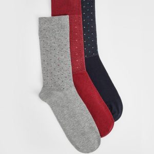 Multi Jacquard Spot 3 Pack Smart Sock Set