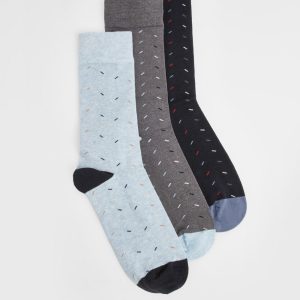 Multi Lines Jacquard Pattern 3 Pack Smart Sock Set