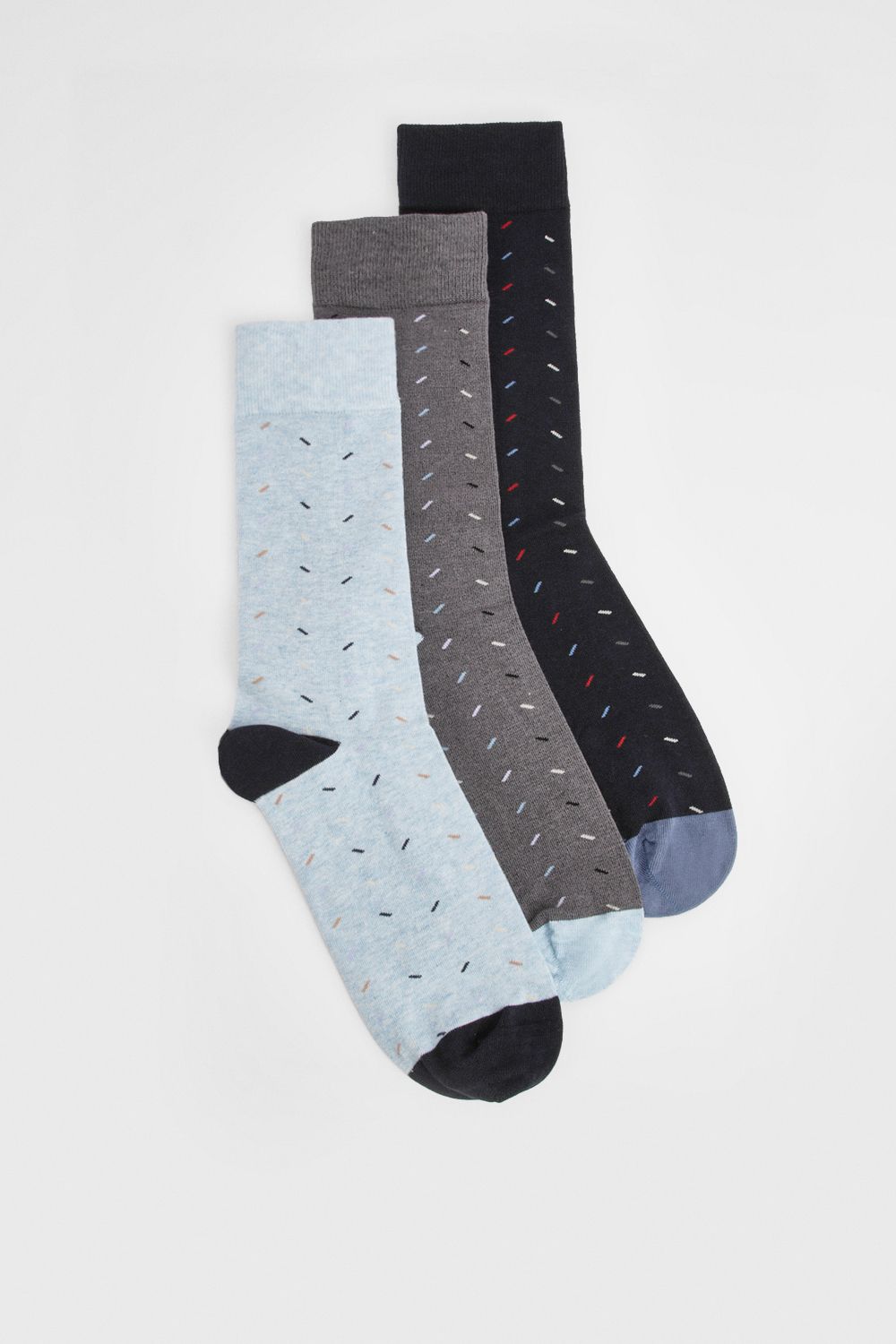 Multi Lines Jacquard Pattern 3 Pack Smart Sock Set