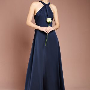Coast Honoured Twist Halterneck Satin Maxi Bridesmaid Dress
