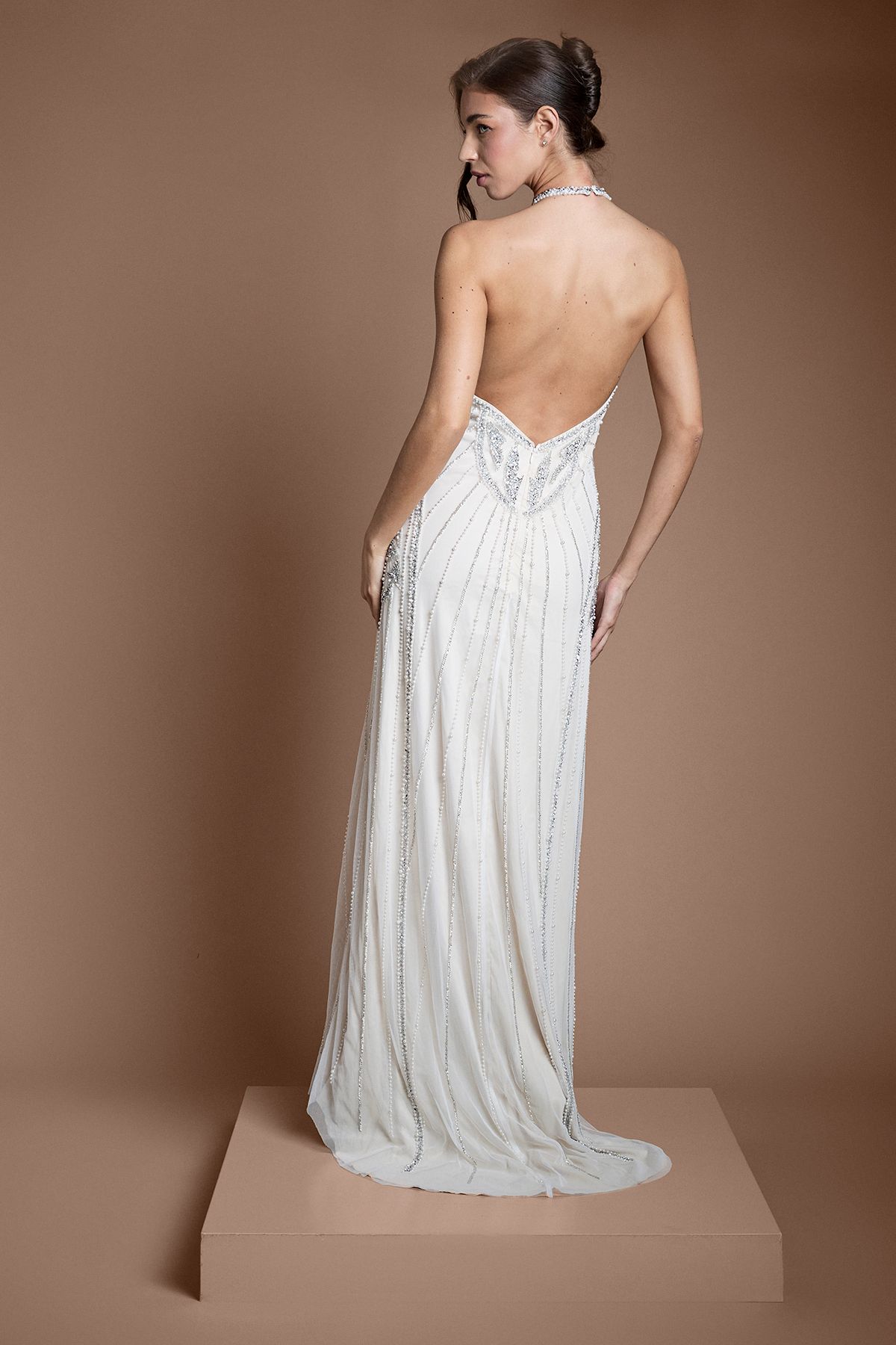Coast Honoured Sculpting Halterneck Embellished Wedding Dress - Image 3