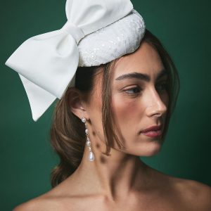 Lisa Tan Bridal Lace Pillbox Fascinator With Bow