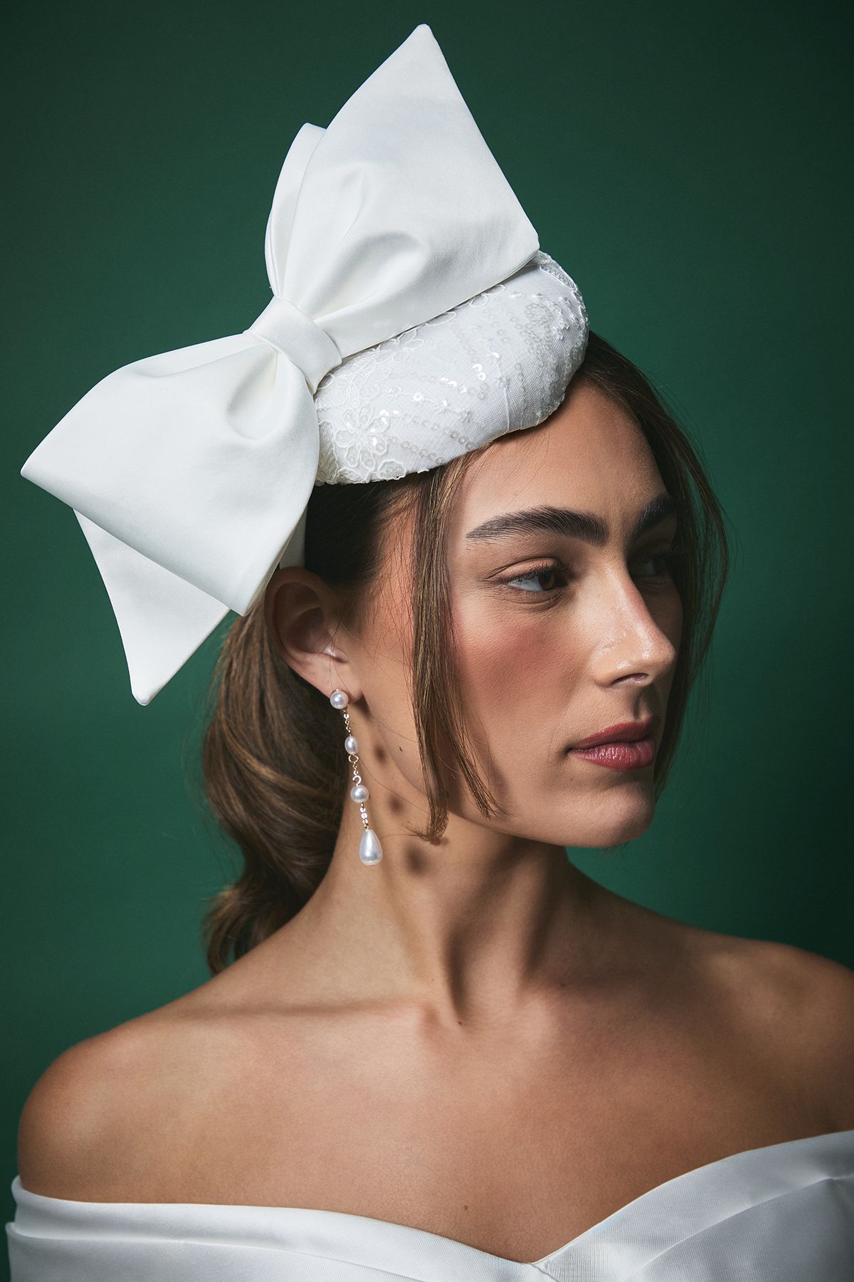 Lisa Tan Bridal Lace Pillbox Fascinator With Bow
