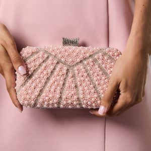 Pearl Detail Clutch Bag