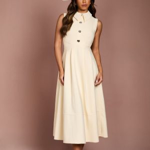 Bandage Knit Shirt Midi Dress