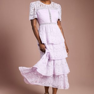 Tiered Lace Midi Dress