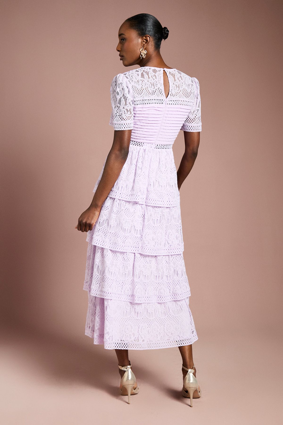 Tiered Lace Midi Dress - Image 3