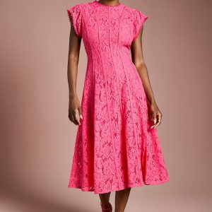 Lace Panelled Midi Dress