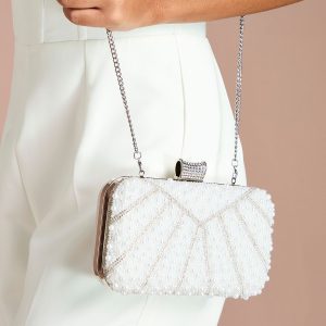 Bridal Pearl Detail Clutch Bag