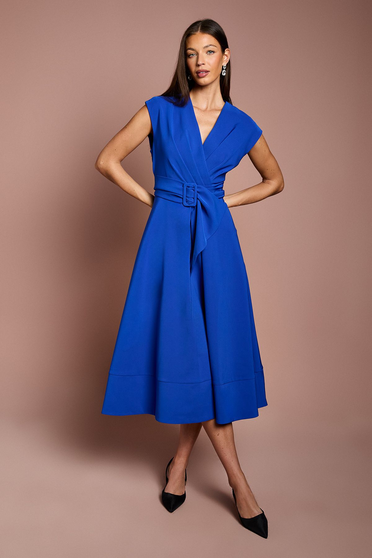 Belted Crepe Dress