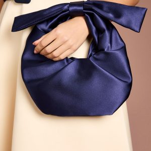 Jennifer Satin Bow Detail Grab Bag