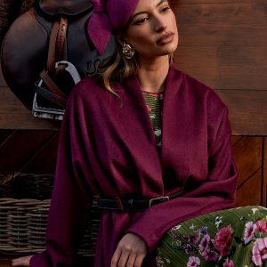 Lisa Tan Contrast Felt Hat With Bow Detail