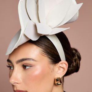 Lisa Tan Felt Fascinator With Floral Detail