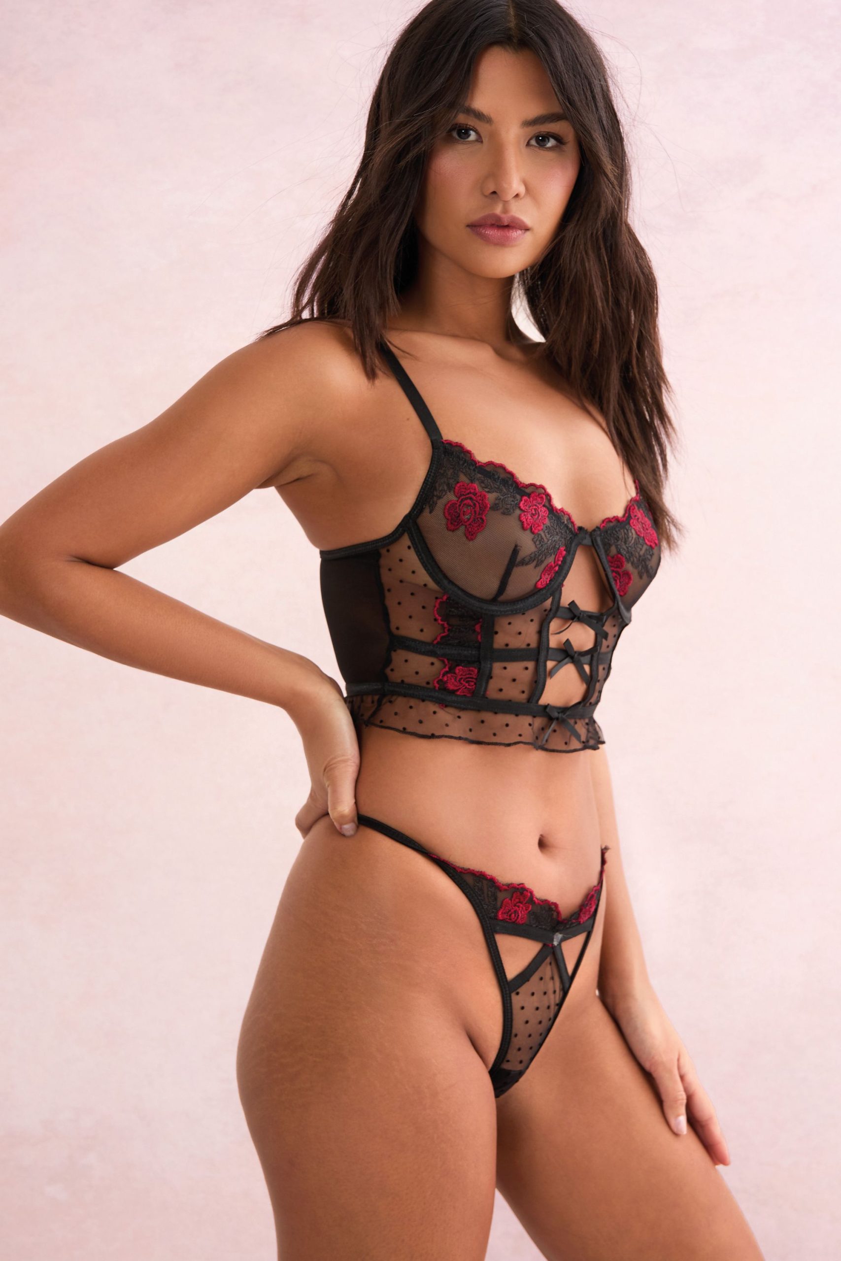 Rose Trim Bustier Set - Image 3