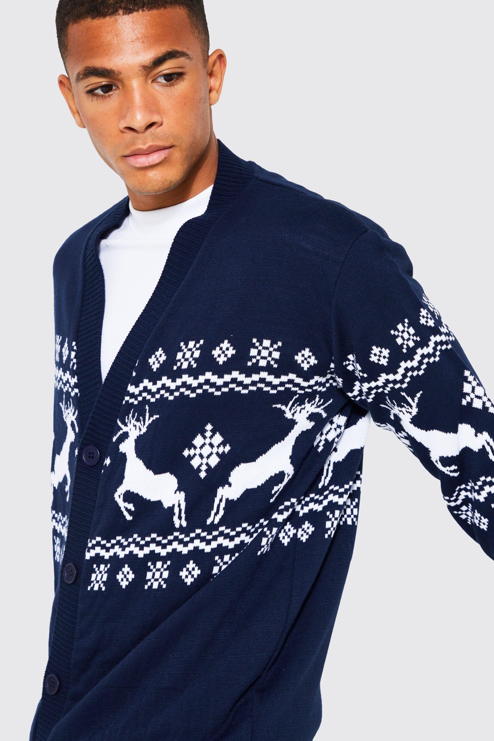 Reindeer Fairisle Christmas Cardigan - Image 3