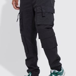 Elasticated Waist Multi Cargo Pocket Slim Fit Jogger