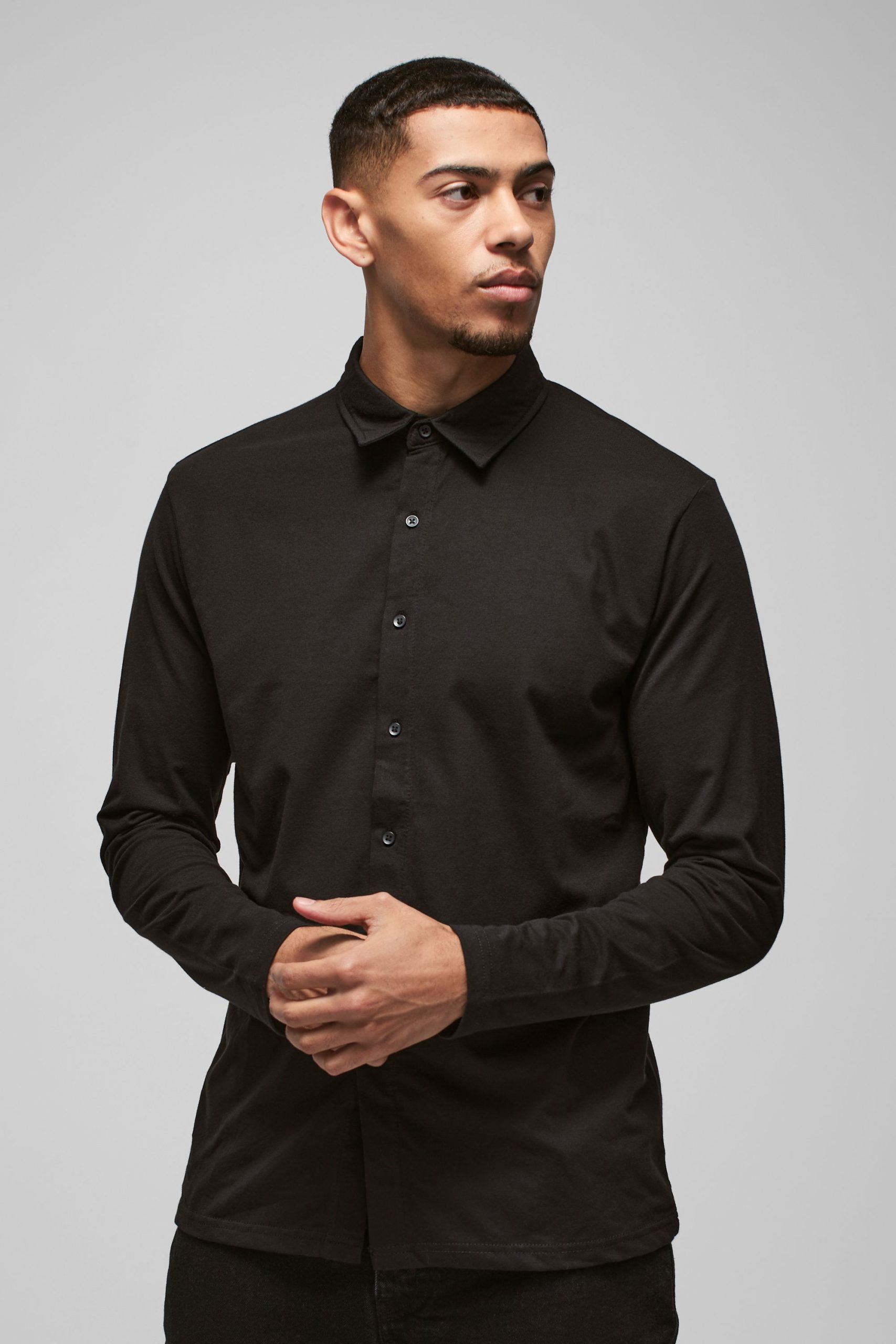 Long Sleeve Slim Fit Jersey Shirt