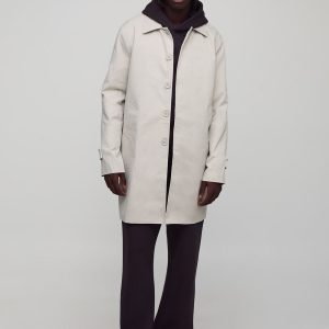 Single Breasted Poly Twill Mac Jacket