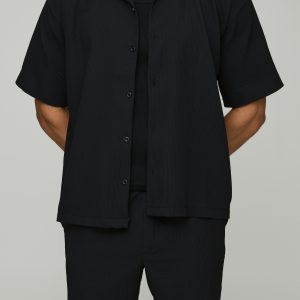 Oversized Short Sleeve Pleated Shirt And Short