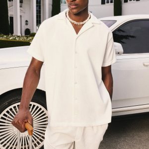 Oversized Short Sleeve Pleated Shirt And Short
